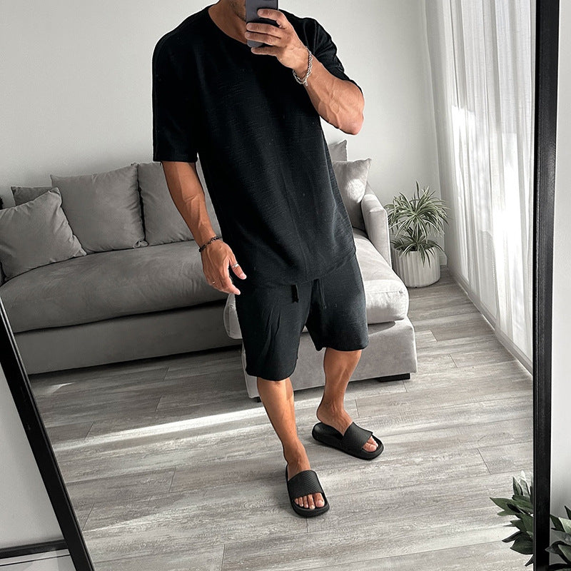 Herren lässiges Kurzarm T-Shirt und Shorts Set aus atmungsaktivem Material Echoarchiv