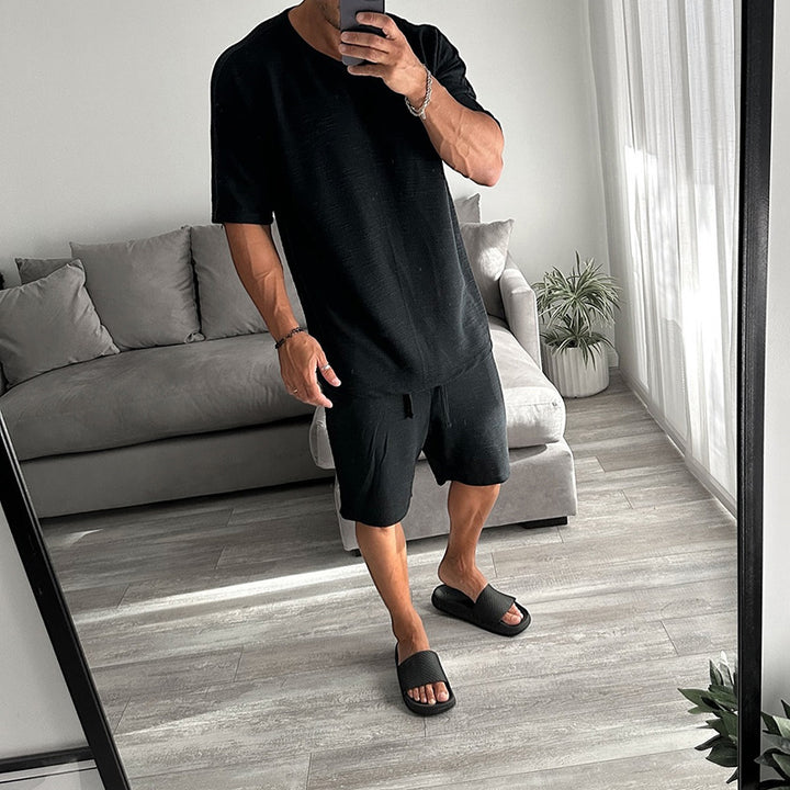 Herren lässiges Kurzarm T-Shirt und Shorts Set aus atmungsaktivem Material Echoarchiv