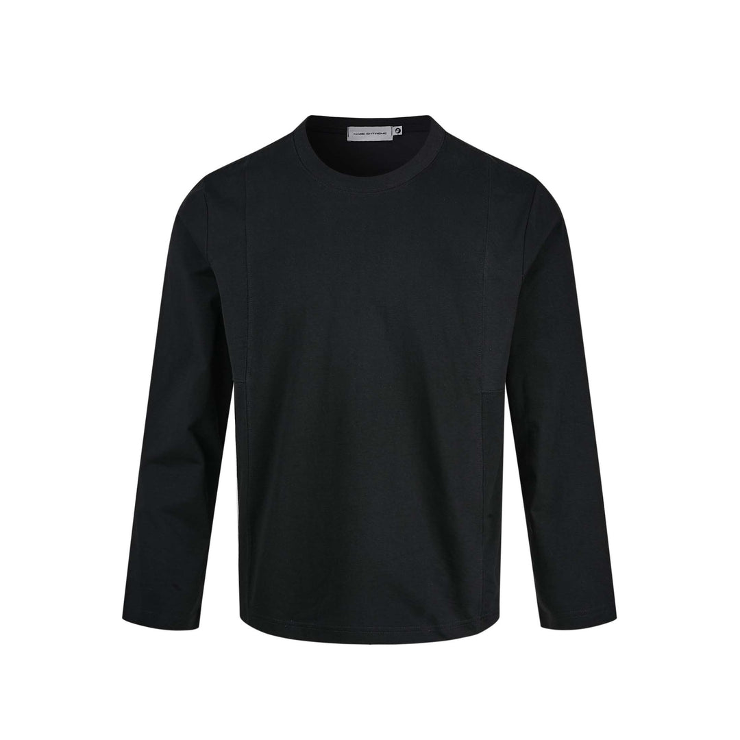 Unisex Technisches Langarmshirt mit Rundhalsausschnitt und nahtiertem Paneeldetail Echoarchiv