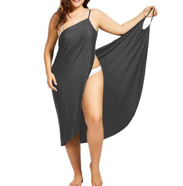 Damen nan vielseitiges Strand-Pareo-Wickelkleid mit Spaghettiträgern und asymmetrischem Saum Echo Archiv