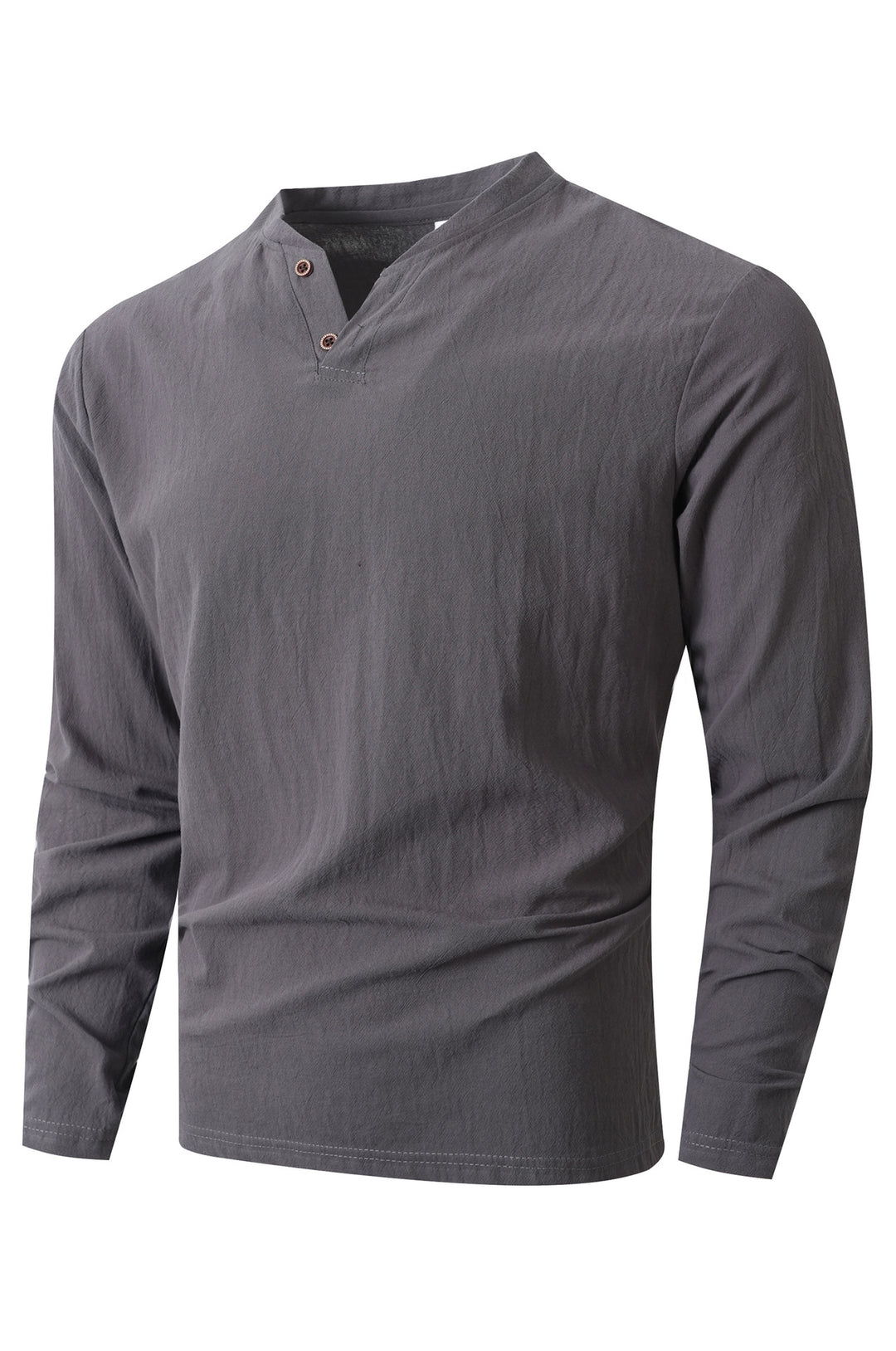 Herren Langarmshirt mit modernem Stehkragen und eleganten Knöpfen Echoarchiv