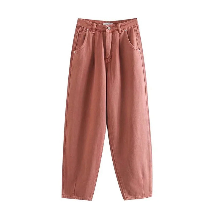 Damen Hochtaillierte Tapered‑Hose mit vorn gelegten Bundfalten und legerer Passform Echo Archiv