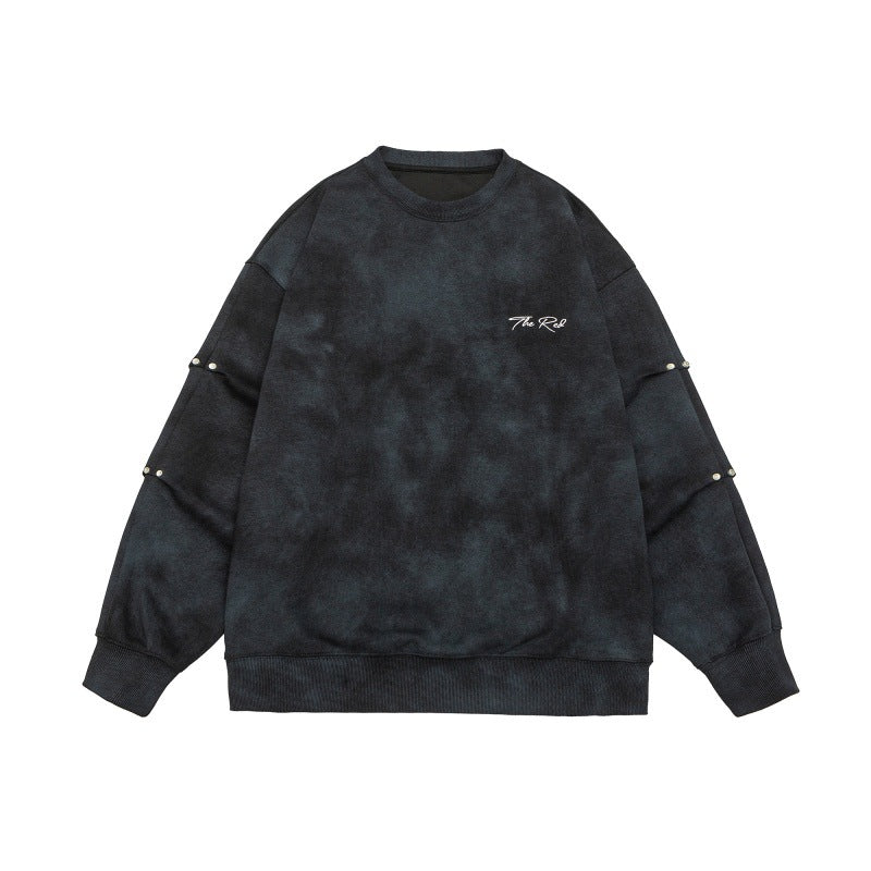 Unisex Oversize-Sweatshirt mit Stonewash-Optik und Ärmel-Druckknöpfen Echoarchiv
