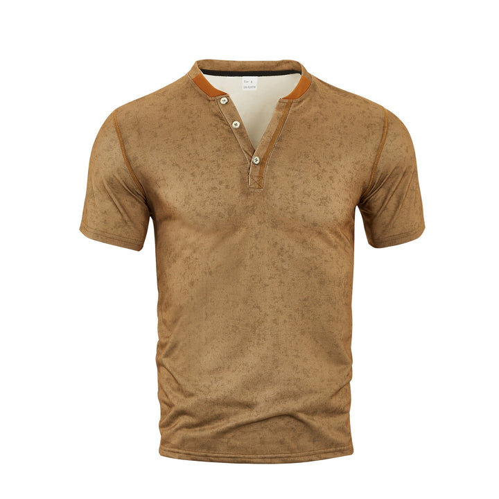Herren Kurzarm-Polohemd mit stylischen Knöpfen und innovativem Kragen Echoarchiv
