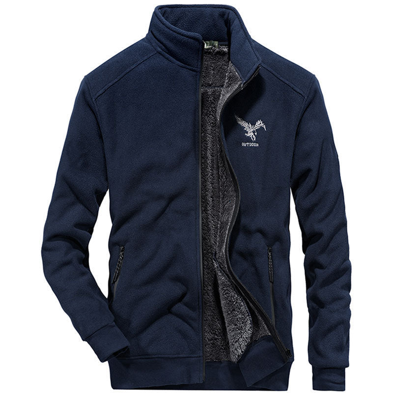 Herren kuschelige Fleecejacke mit hohem Kragen Echoarchiv