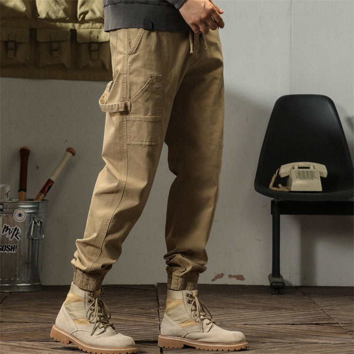 Herren lässige Utility-Hose mit praktischen Taschen und elastischen Bündchen Echoarchiv