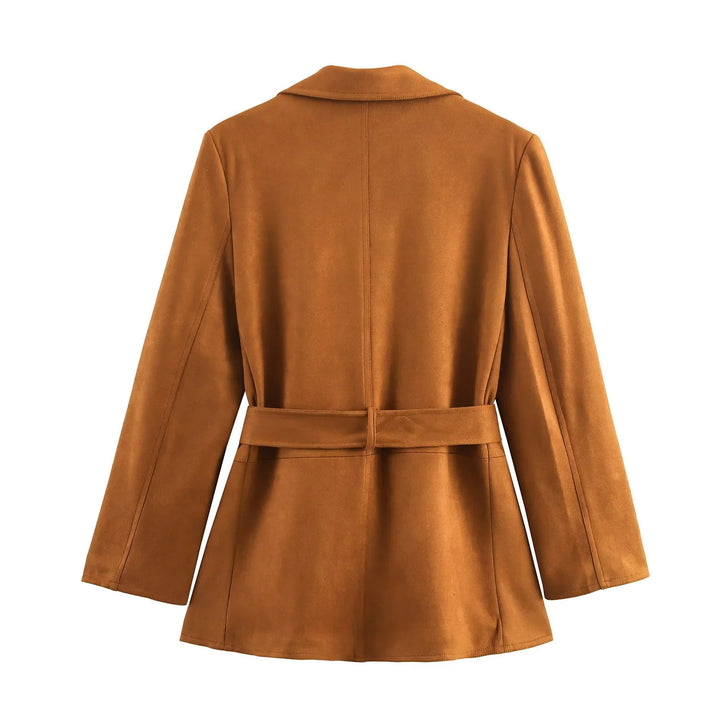 Damen nan taillierter Blazer mit Bindegürtel, Pattentaschen und weichem Innenfutter Echo Archiv