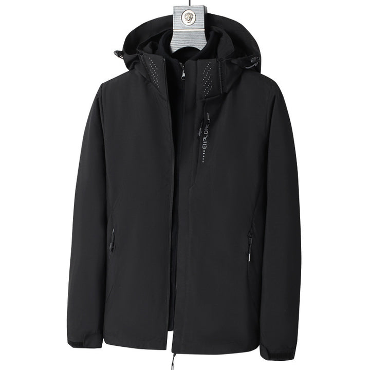 Herren Wind- und wasserabweisende Kapuzenjacke mit ergonomischem Schnitt und verdecktem Reißverschluss Echo Archiv
