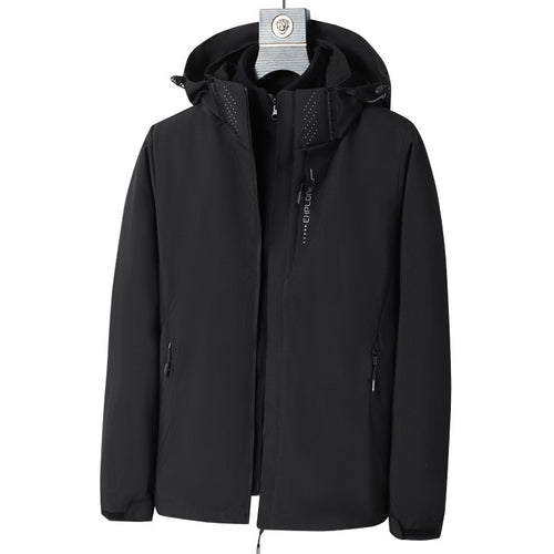 Herren Wind- und wasserabweisende Kapuzenjacke mit ergonomischem Schnitt und verdecktem Reißverschluss Echo Archiv
