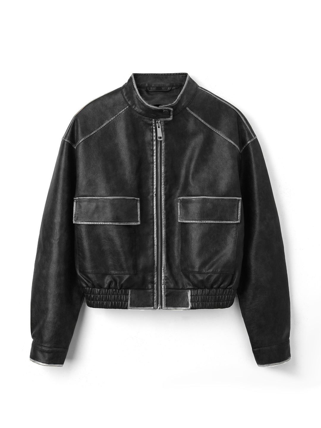 Damen Trendige Bikerjacke mit Stehkragen Echo Archiv