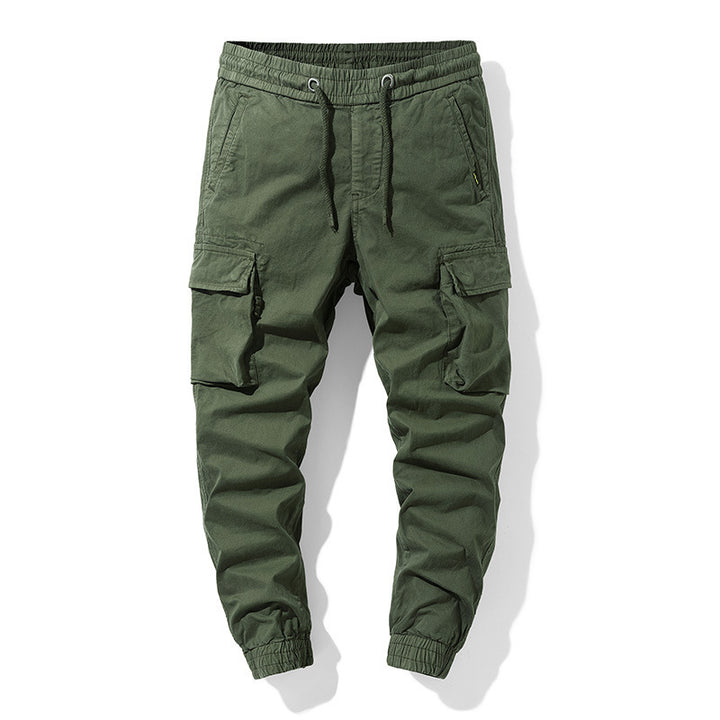 Herren Stretch-Canvas Cargo-Jogger mit elastischem Bund, Multifach-Taschen und Kordelzug Echo Archiv