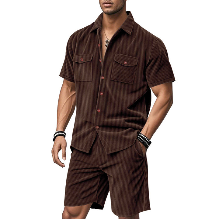 Herren Kurzarmhemd und Shorts Set Echoarchiv
