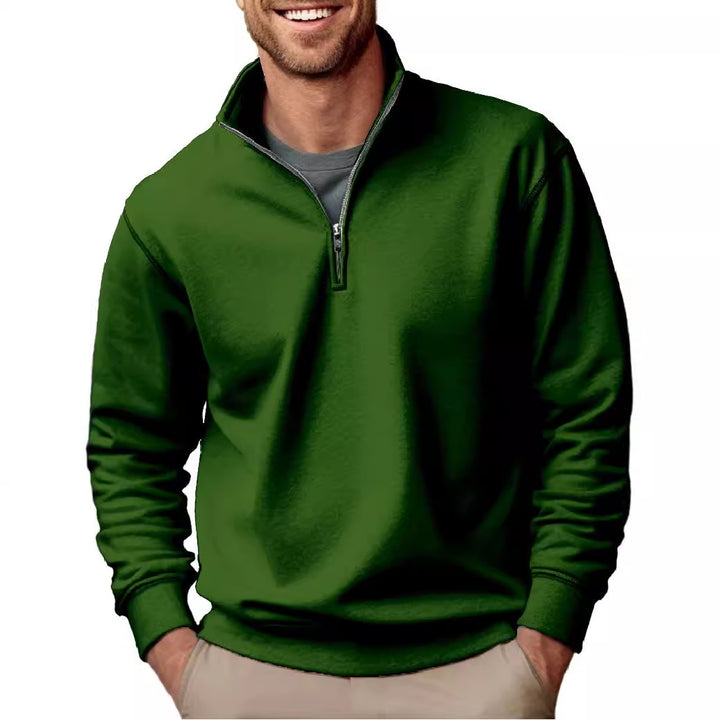 Herren Halbzip-Sweatshirt mit Stehkragen und weichem Fleece-Innenfutter – Cavarno
