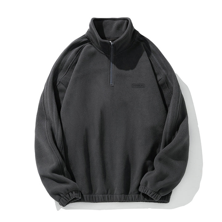 Unisex Fleece-Halbzip-Pullover mit Stehkragen, elastischem Saum und Raglanärmeln Echo Archiv