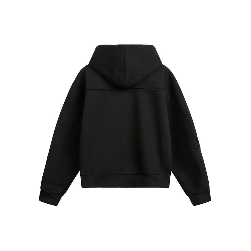 Unisex Oversize Kapuzen-Sweatjacke mit Reißverschluss und verdeckten Seitentaschen Echoarchiv
