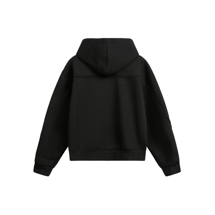 Unisex Oversize Kapuzen-Sweatjacke mit Reißverschluss und verdeckten Seitentaschen Echoarchiv