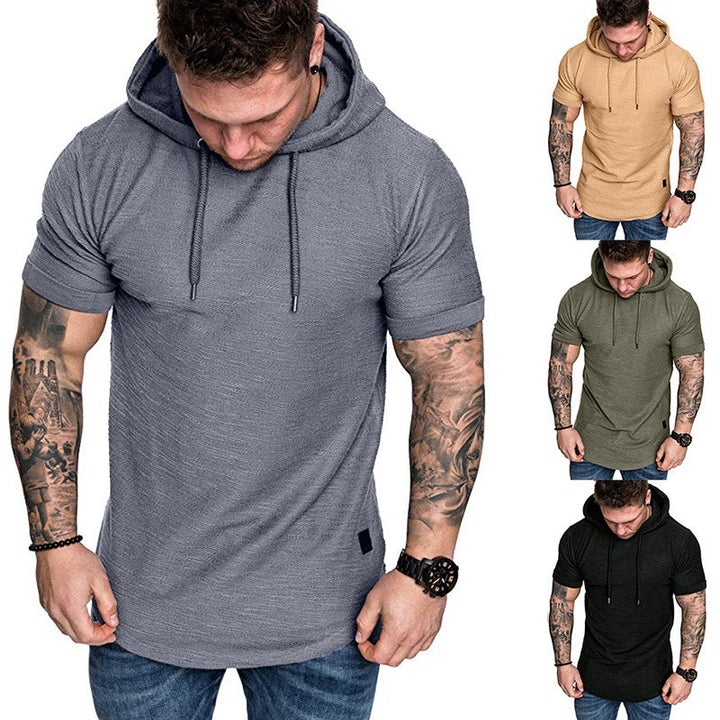 Herren Kapuzen-T-Shirt mit strukturiertem Design und lässigem Schnitt Echoarchiv