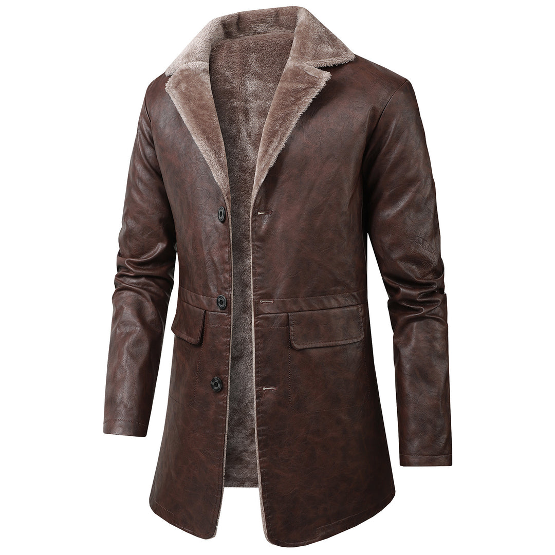 Herren Elegante Kunstlederjacke mit Fleece-Futter Echo Archiv