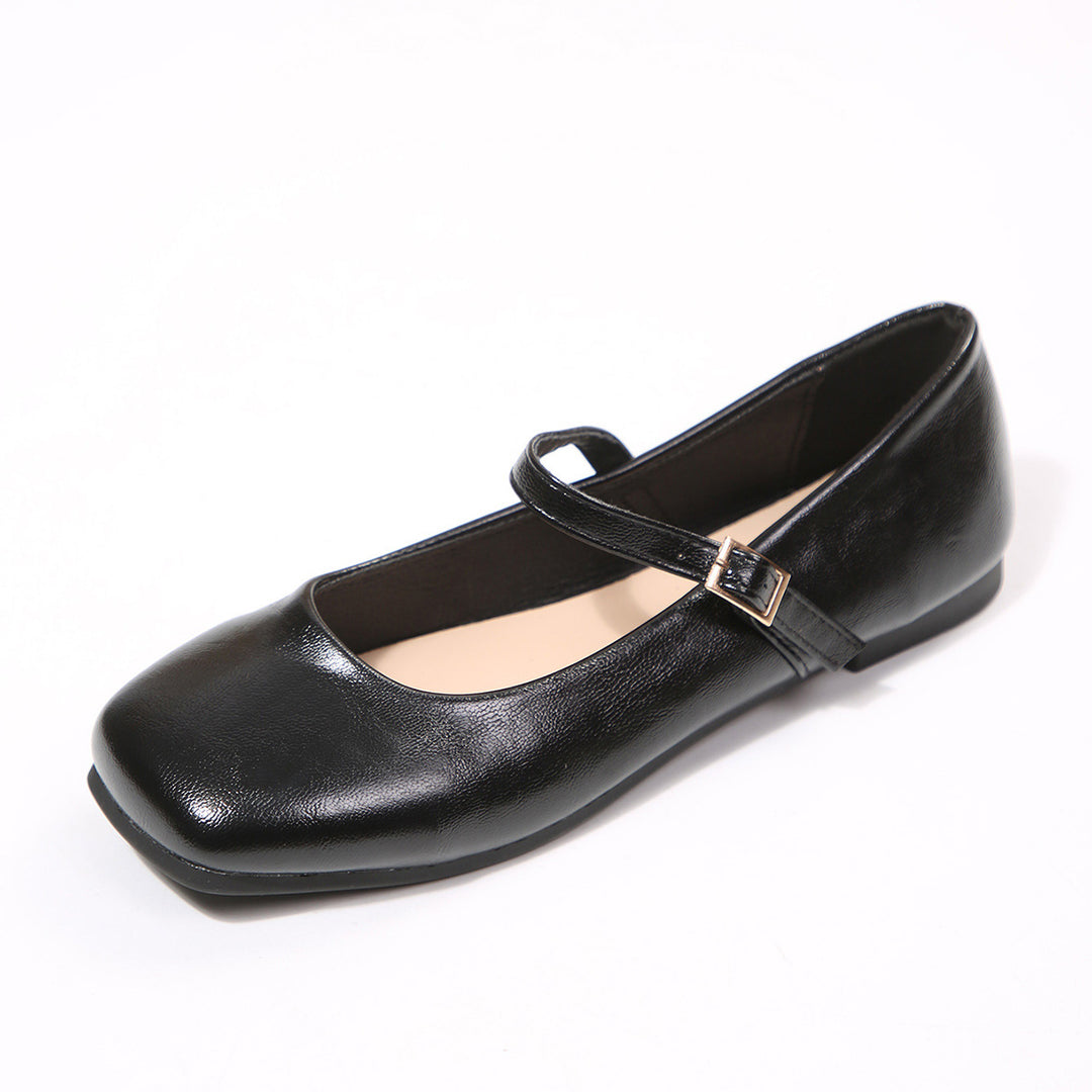 Damen nan elegante Mary-Jane Ballerina mit verstellbarem Riemen und gepolstertem Komfortfußbett Echo Archiv