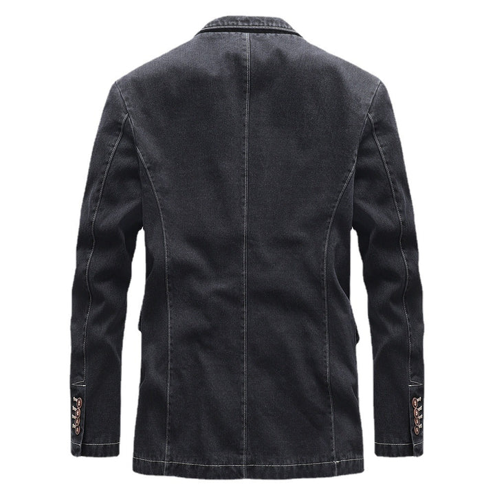 Herren Jeansblazer im Vintage-Look mit aufgesetzten Pattentaschen und dekorativer Kontrastnaht Echoarchiv