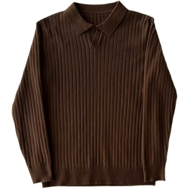 Herrenmode Strick-Polo mit Rippstruktur Echo Archive