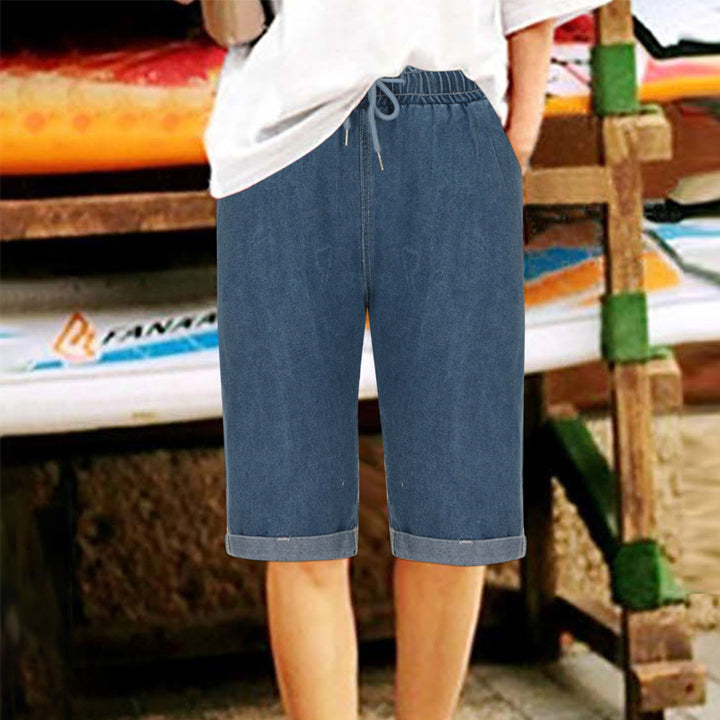 Damen Denim-Shorts mit elastischem Bund und lässigem Schnitt Echo Archiv