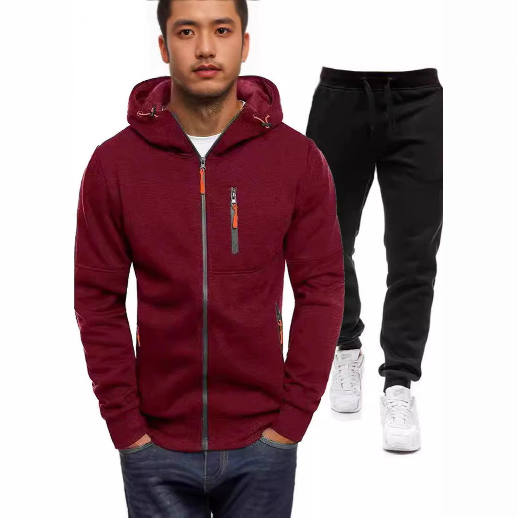 Herren sportliche Zip-Hoodiejacke mit Reißverschlusstaschen und praktischen Details Echoarchiv