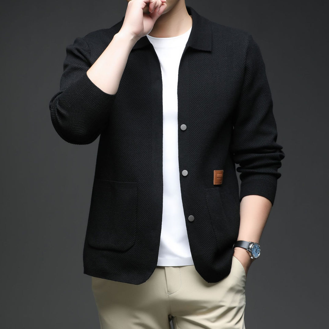 Herren Strickjacke mit legerem Schnitt und Klassischem Kragen Echoarchiv