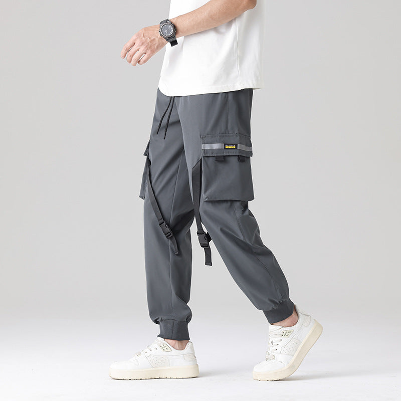 Herren Tech‑Utility Cargohose mit multifunktionalen Beintaschen, verstellbaren Gurtbändern & elastischen Bündchen Echo Archiv