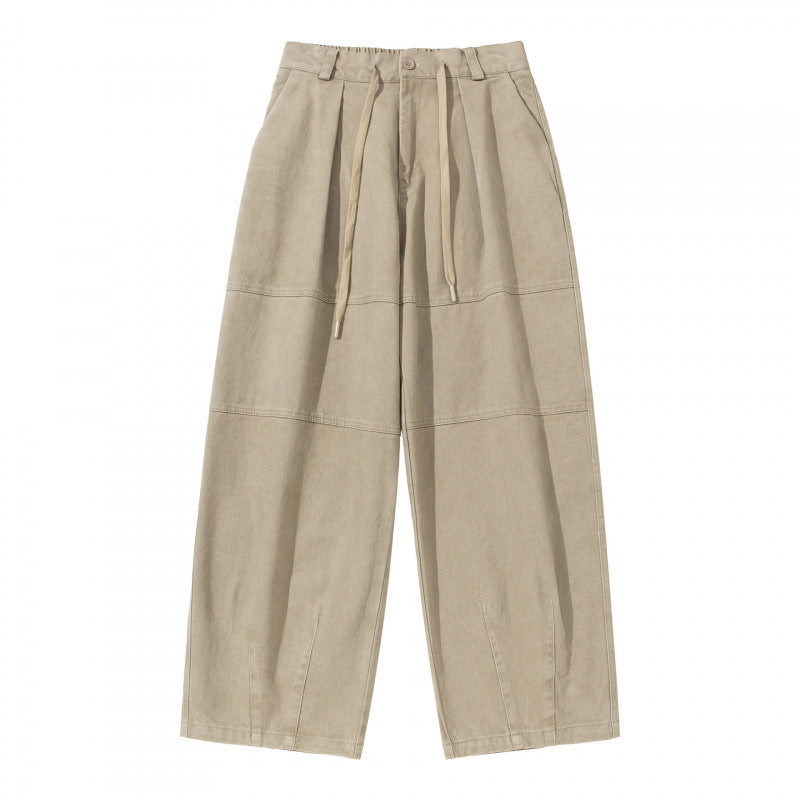 Damen Weite High‑Waist Plissierte Culotte‑Hose mit Kordelzug und Teilungsnähten Echo Archiv