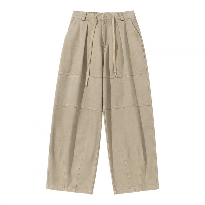 Damen Weite High‑Waist Plissierte Culotte‑Hose mit Kordelzug und Teilungsnähten Echo Archiv