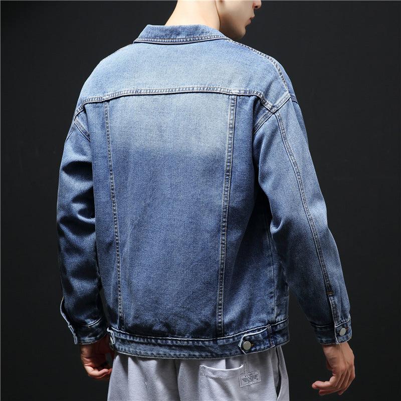 Herren klassische Denim-Jacke mit kontrastierenden Nähten Echoarchiv