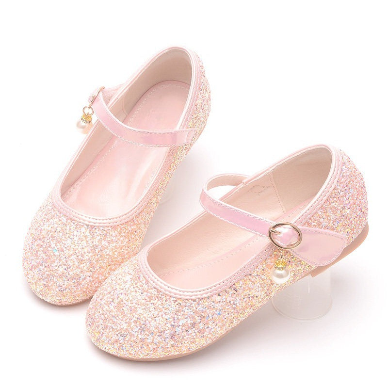 Mädchen Glitzernde Ballerinas mit Riemchen und Perlenapplikation Echo Archiv