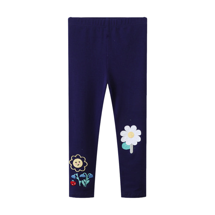 Mädchen Leggings mit verspielter Blumenapplikation Echo Archiv