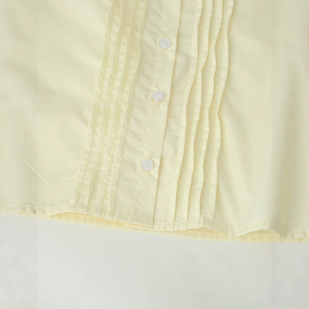 Damen Schlichte Chiffonbluse mit Rüschensaum, kurzen Ärmeln und Biesen-Front Echo Archiv