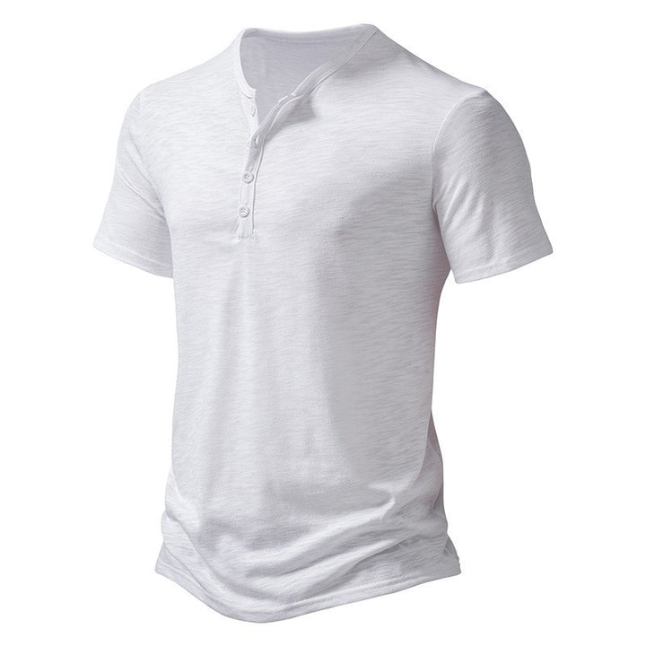 Herren Kurzarm-Hemd mit modischem Henley-Ausschnitt und komfortabler Passform Echoarchiv