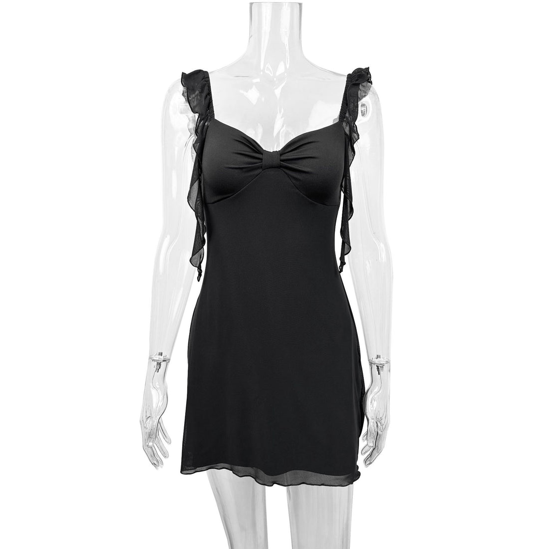 Damen Elegantes trägerloses Minikleid mit raffiniertem Schleifendetail – Élara