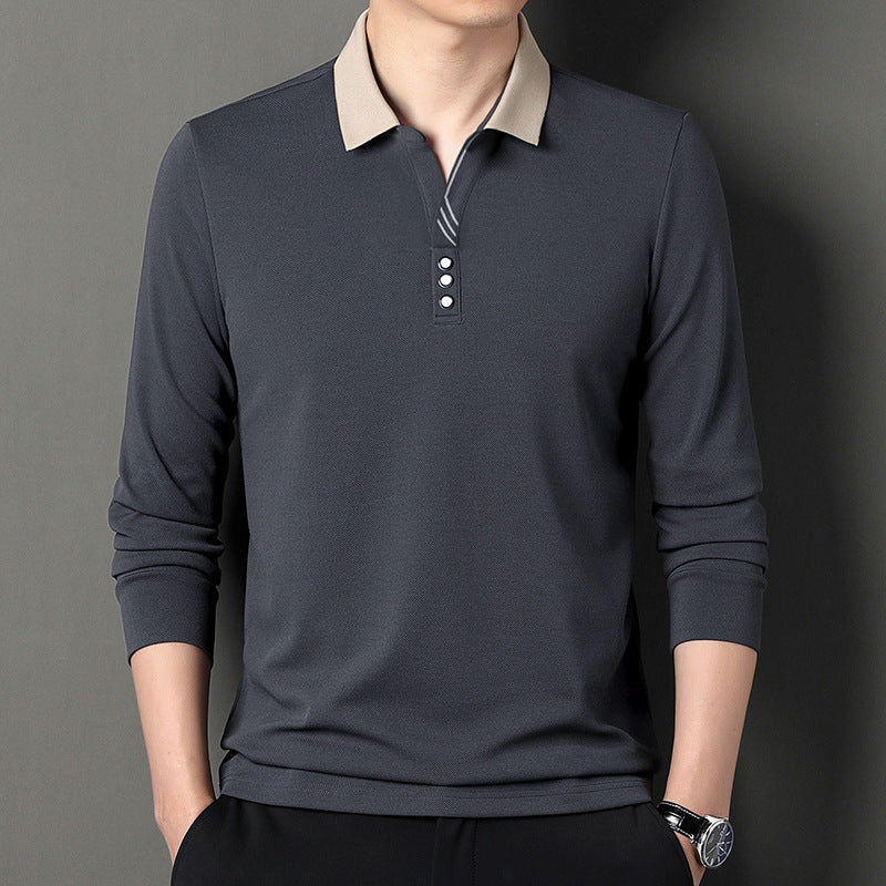 Herren Langarm Poloshirt mit modernen Akzenten und eleganter Knopfleiste Echoarchiv