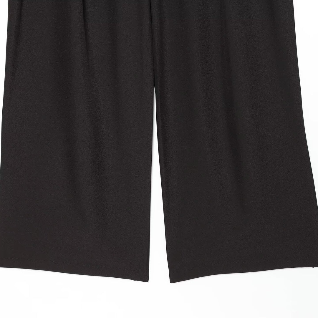 Damen Weite Palazzo‑Hose mit hoher Taille und drapiertem Frontpanel Echo Archiv