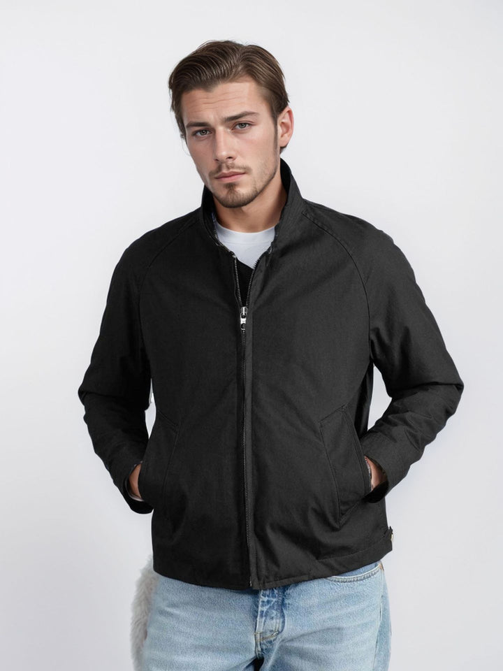 Herren lässige Übergangsjacke mit Stehkragen und praktischen Taschen Echoarchiv