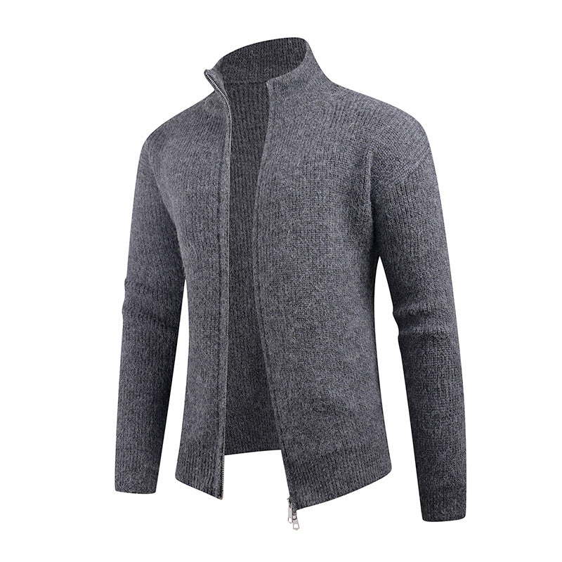 Herren Strickpullover mit hohem Kragen und dekorativem Reißverschluss Echoarchiv