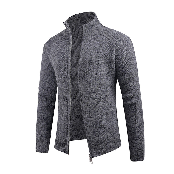 Herren Strickpullover mit hohem Kragen und dekorativem Reißverschluss Echoarchiv