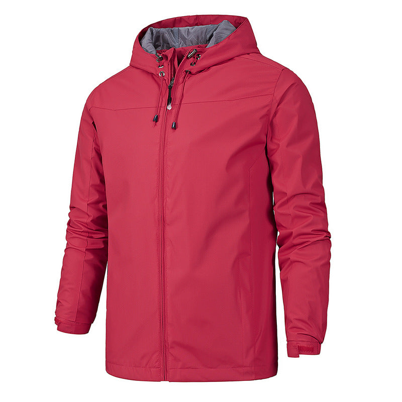 Herren ultraleichte packbare Regenjacke mit verstellbarer Kapuze und elastischen Manschetten Echo Archiv