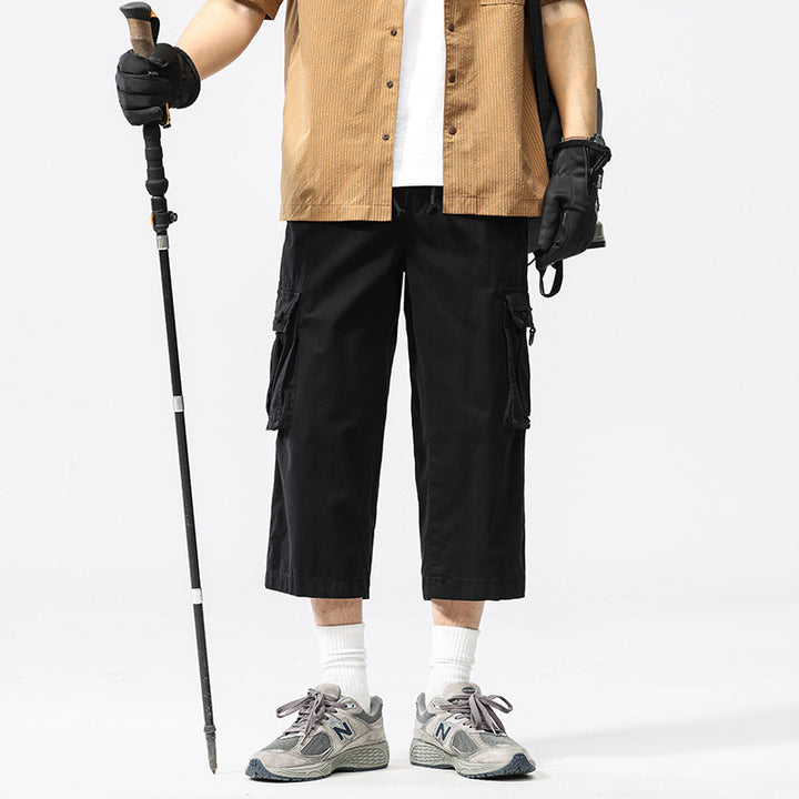 Herren halblange Utility-Cargohose aus Baumwoll-Twill mit weitem Bein und Multifachtaschen Echo Archiv