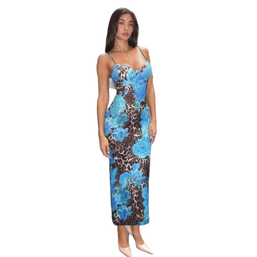 Damen Elegantes Maxikleid mit floralem Muster und taillierten Schnitt Echo Archiv