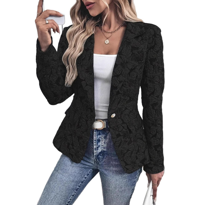 Damen Taillierter Jacquard-Blazer mit floralem Reliefmuster – Valéne
