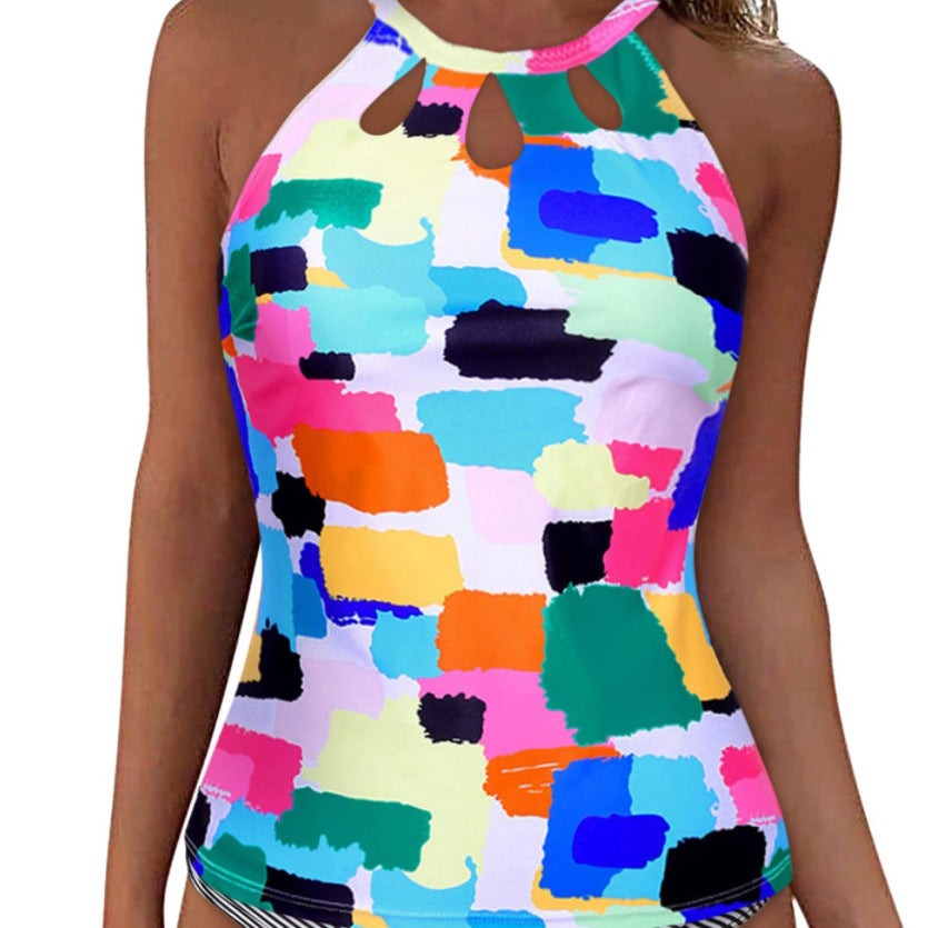 Damen Sportliches Tankini-Oberteil mit modischem Rundhalsausschnitt und Cut-Outs Echo Archiv