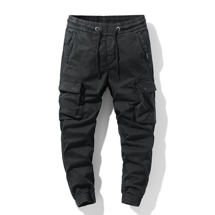 Herren Stretch-Canvas Cargo-Jogger mit elastischem Bund, Multifach-Taschen und Kordelzug Echo Archiv