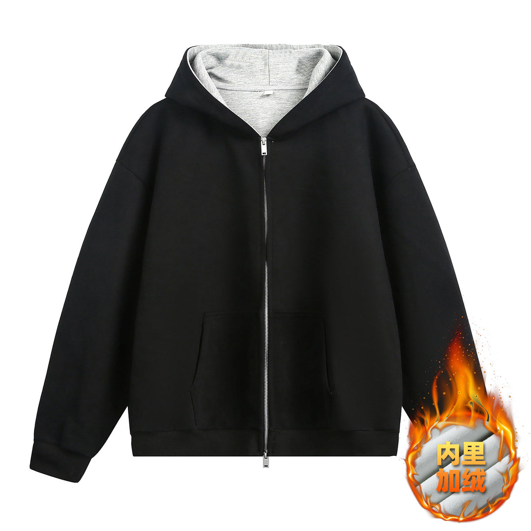 Unisex Oversize-Kapuzenjacke mit kontrastiertem Innenfutter und tiefer Kängurutasche Echo Archiv