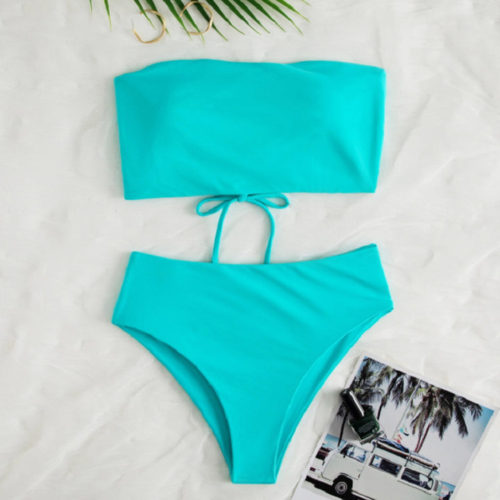 Damen Bandeau-Bikini mit hochgeschnittenem Unterteil Echo Archiv